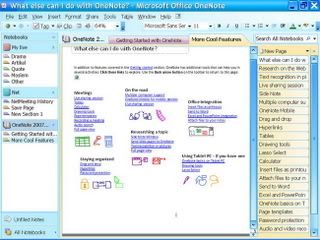 Screenshoot Microsoft Office OneNote 2007 Screenshoot Microsoft Office OneNote 2007