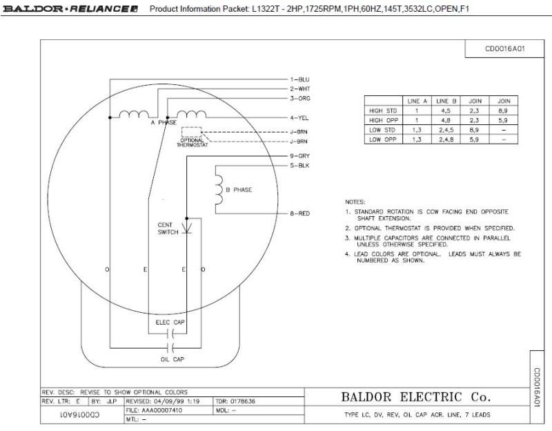 Baldor Physical Dimensions 7544D Series Motor document except the final page 