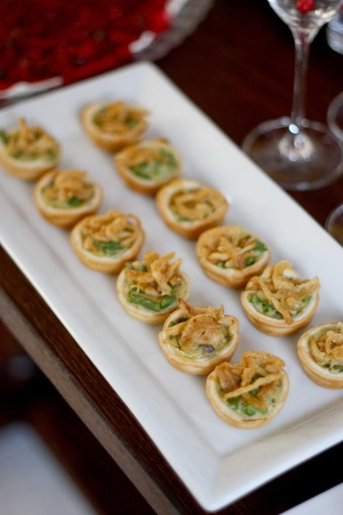 green bean casserole quiche bites
