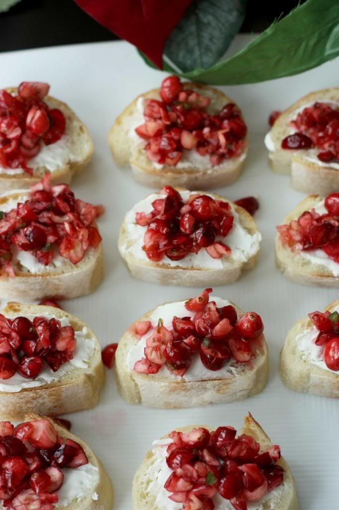 Cranberry goat cheese canapes