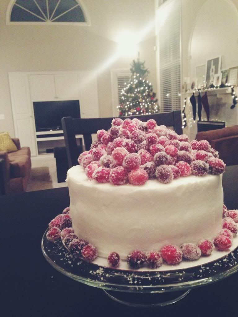 Sparkling cranberry white cake