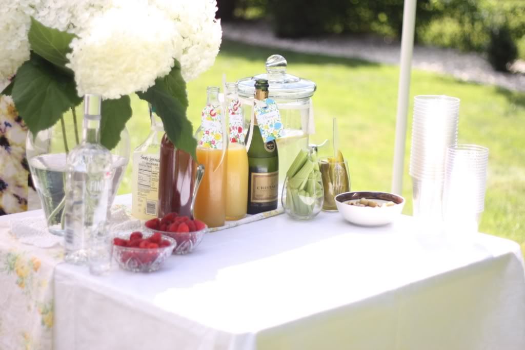 We had a brunch cocktail table set up with buildyourown mimosas