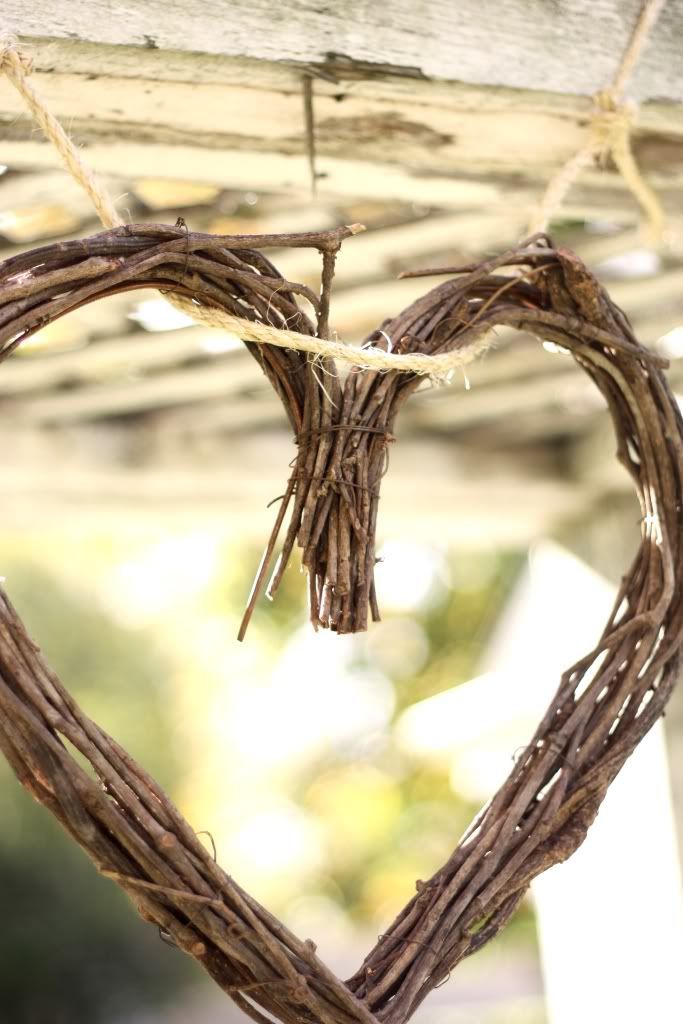 We hung the above branch heart from an arch as guests entered 