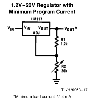 Regulador de1,2V a 20V con corriente mínima