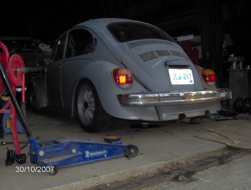That would be a 1974 VW bug It has been lowered quite a bit has a 55 