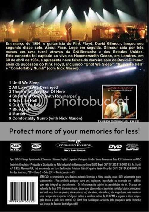 RARE DAVID GILMOUR DVD = Live London 1984 ALLREGION Hammersmith Odeon